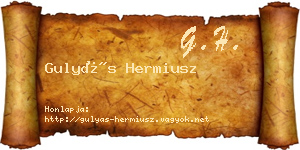 Gulyás Hermiusz névjegykártya
